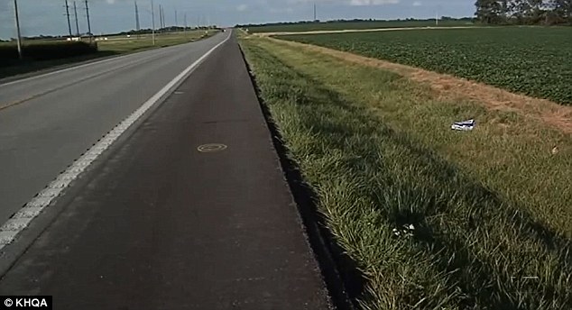 Empty Stretch: The road was closed for a quarter of a mile either side of the crash and there were no bystanders 